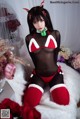 Coser@抱走莫子aa Vol.011: 连体黑丝圣诞比基尼 (30 photos)